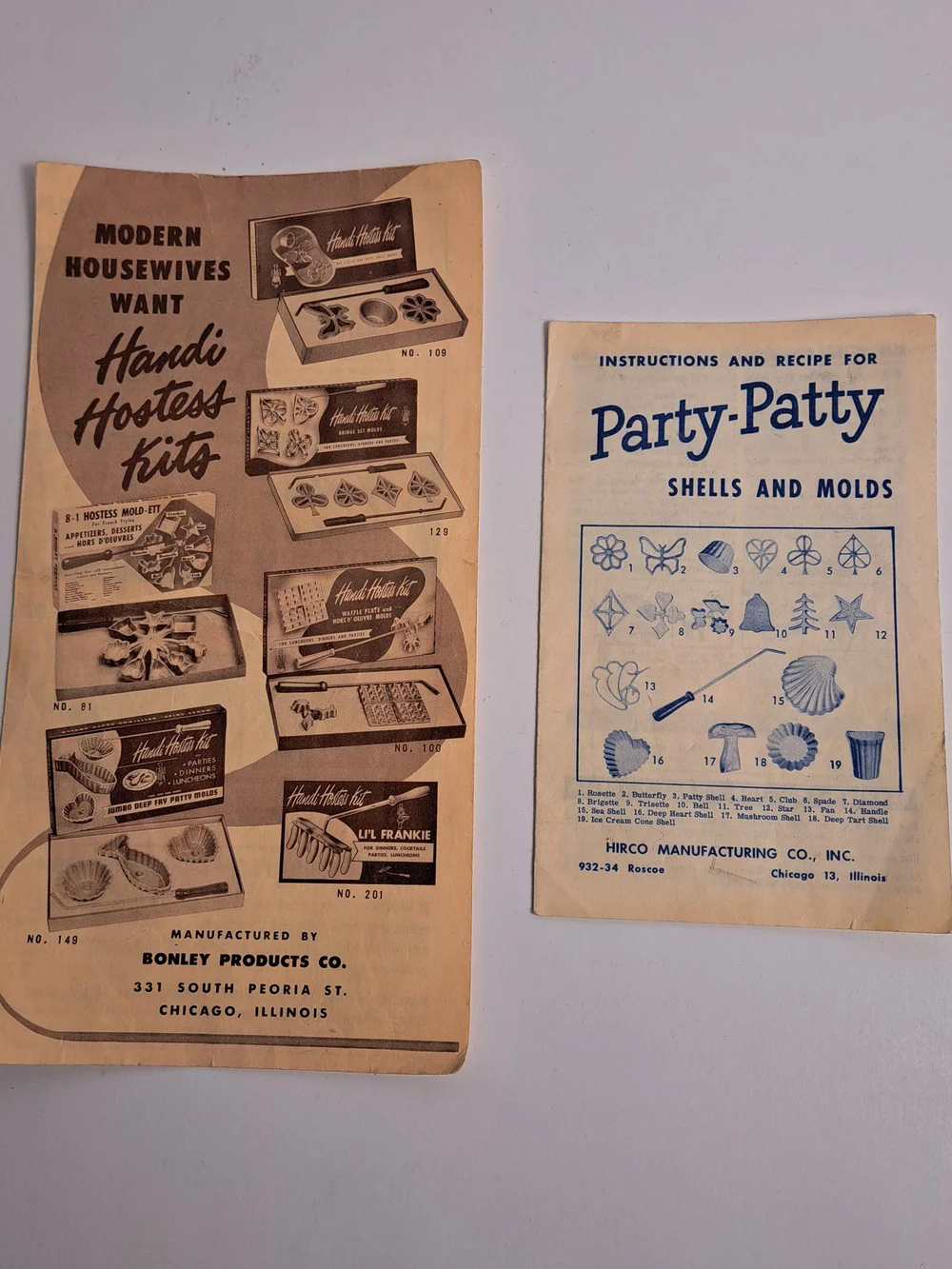 Hirco Party Patty Shells & Mold Holiday 9 Molds with 6 Handles & Recipe Handbook